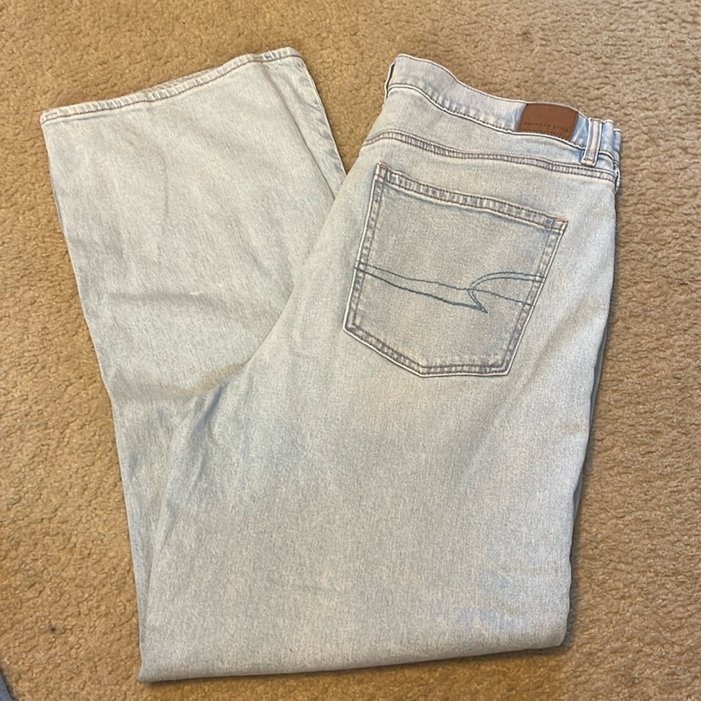 American eagle hi rise baggy straight jeans size 18